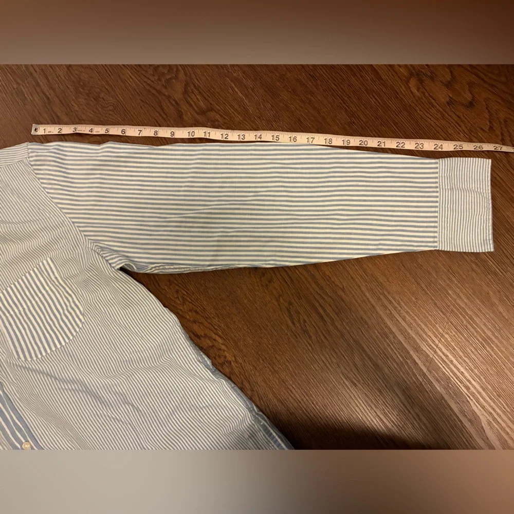 J. Crew NWT Blue and White Striped Long Sleeve - Size XL